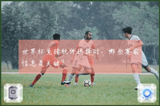 世界杯竞猜软件选择时，哪些赛前信息是关键？